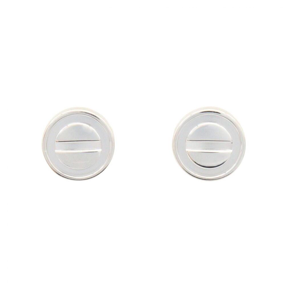 Cartier Love Earrings, 18K White Gold (WG) Women's, Silver Tone